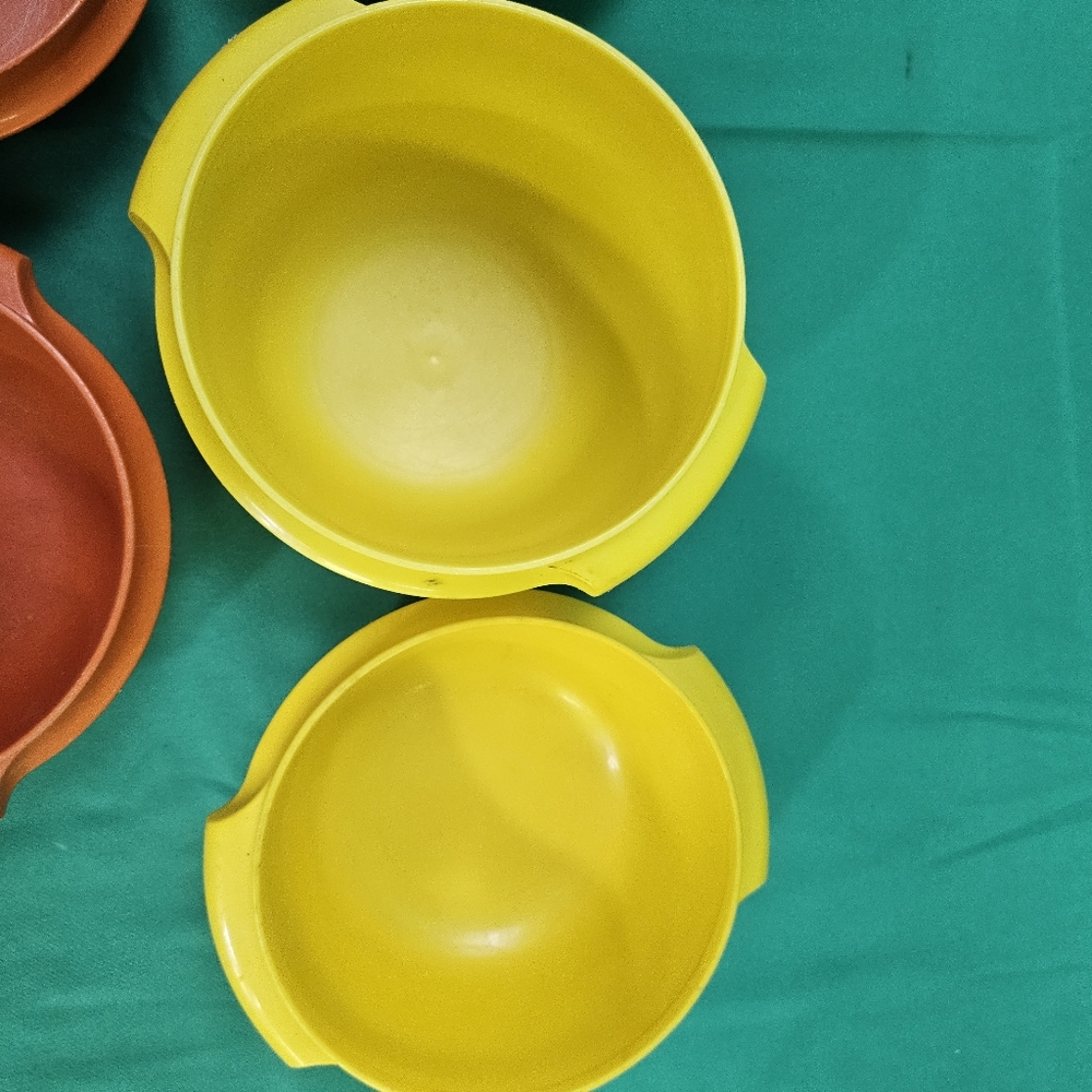 Vtg Tupperware Servalier Storage Bowls Yellow Orange Green 886-31 Lot 812-41 - Picture 6 of 16